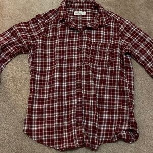 Hollister Red Plaid Button Shirt Size S